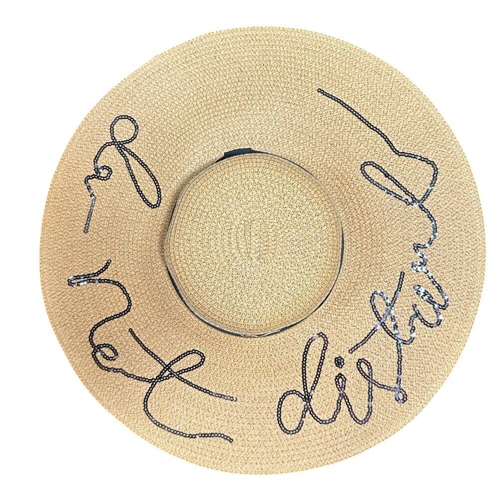 Large Brim Beach Sun Hat "Do Not Disturb"